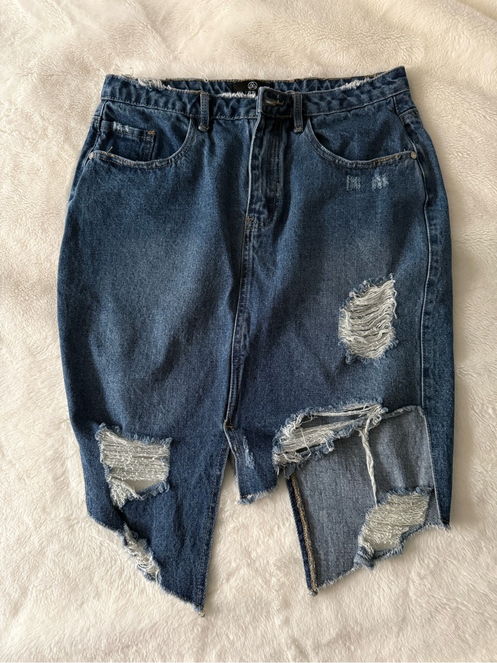Missguided Light Blue Denim Skirt